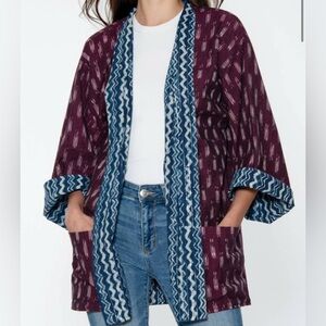 Reversible Ikat handloom kimono
